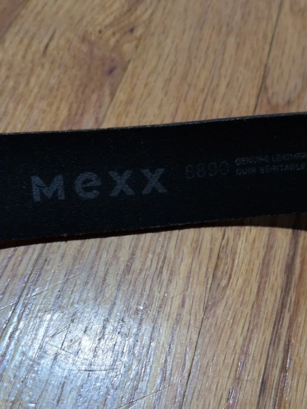 Men's Mexx Black Leather Belt with Silver Buckle 34